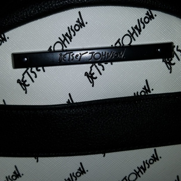 Betsey Johnson Logo Bone and Black Backpack - Picture 4 of 6